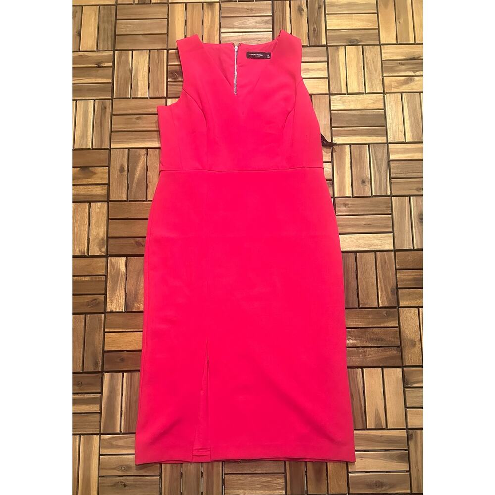 Gabrielle Union NY Co Fuchsia Sleeveless Two Way Back Zip Sheath Dress Size 14